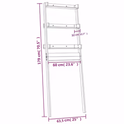 vidaXL Solid Wood Pine Toilet Rack Bathroom Storage Organiser Multi Colours - white