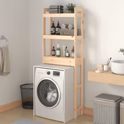 vidaXL Solid Wood Pine Toilet Rack Wooden Bathroom Space Saver Multi Colours - natural