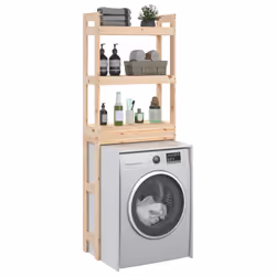 vidaXL Solid Wood Pine Toilet Rack Wooden Bathroom Space Saver Multi Colours - natural - Additional view 4