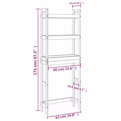 vidaXL Solid Wood Pine Toilet Rack Wooden Bathroom Space Saver Multi Colours - white
