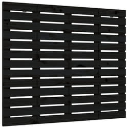vidaXL Wall Headboard Bedroom Bed Header Decor Bed Headboard Solid Wood Pine - black, 81 x 3 x 91.5 cm