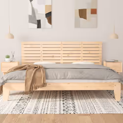 vidaXL Wall Headboard Bedroom Bed Header Decor Bed Headboard Solid Wood Pine - brown, 206 x 3 x 63 cm