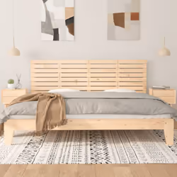 vidaXL Wall Headboard Bedroom Bed Header Decor Bed Headboard Solid Wood Pine - brown, 166 x 3 x 63 cm - Additional view 2
