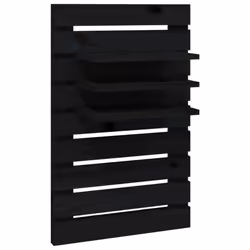 vidaXL 2x Solid Wood Pine Wall-mounted Bedside Shelves Storage Multi Colours - black - Additional view 4