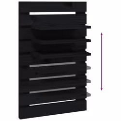 vidaXL 2x Solid Wood Pine Wall-mounted Bedside Shelves Storage Multi Colours - black - Additional view 7