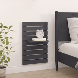 vidaXL 2x Solid Wood Pine Wall-mounted Bedside Shelves Storage Multi Colours - grey - Additional view 2
