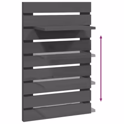 vidaXL 2x Solid Wood Pine Wall-mounted Bedside Shelves Storage Multi Colours - grey - Additional view 7