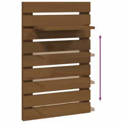vidaXL 2x Solid Wood Pine Wall-mounted Bedside Shelves Storage Multi Colours - honey brown - Additional view 7