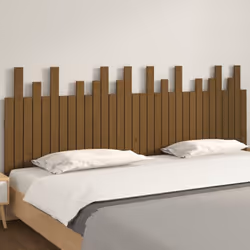 vidaXL Solid Wood Pine Wall Headboard Bedroom Bed Header Multi Colours/Sizes - honey brown, 204 x 3 x 80 cm - Additional view 2