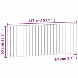vidaXL Solid Wood Pine Wall Headboard Bed Header Multi Colours Multi Sizes - brown, 147 x 3 x 60 cm - Additional view 7
