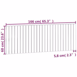 vidaXL Solid Wood Pine Wall Headboard Bed Header Multi Colours Multi Sizes - brown, 166 x 3 x 60 cm - Additional view 3