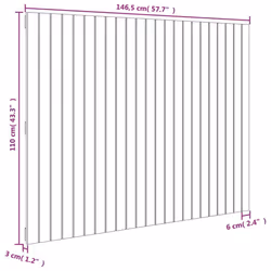 vidaXL Solid Wood Pine Wall Headboard Bed Header Multi Colours Multi Sizes - brown, 146.5 x 3 x 110 cm - Additional view 3