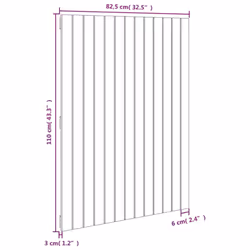 vidaXL Solid Wood Pine Wall Headboard Bed Header Multi Colours Multi Sizes - brown, 82.5 x 3 x 110 cm - Additional view 7