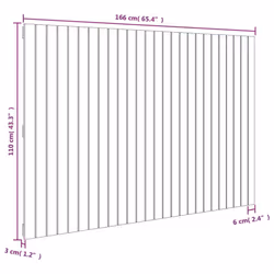vidaXL Solid Wood Pine Wall Headboard Bed Header Multi Colours Multi Sizes - brown, 166 x 3 x 110 cm - Additional view 3
