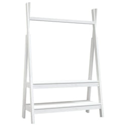 vidaXL Solid Wood Pine Clothes Rack Wooden Wardrobe Coat Stand Multi Colours - white