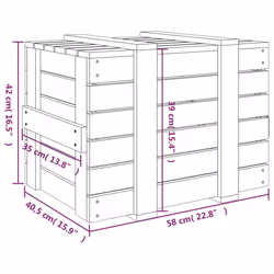 vidaXL Solid Wood Pine Storage Box Blanket Box Multi Colours 58/91x40.5x42 cm - white, 58 x 40.5 x 42 cm - Additional view 10