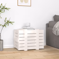 vidaXL Solid Wood Pine Storage Box Blanket Box Multi Colours 58/91x40.5x42 cm - white, 58 x 40.5 x 42 cm