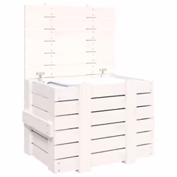 vidaXL Solid Wood Pine Storage Box Blanket Box Multi Colours 58/91x40.5x42 cm - white, 58 x 40.5 x 42 cm - Additional view 4