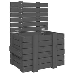 vidaXL Solid Wood Pine Storage Box Blanket Box Multi Colours 58/91x40.5x42 cm - grey, 58 x 40.5 x 42 cm