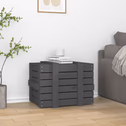vidaXL Solid Wood Pine Storage Box Blanket Box Multi Colours 58/91x40.5x42 cm - grey, 58 x 40.5 x 42 cm