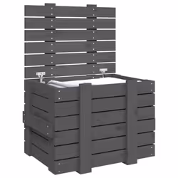 vidaXL Solid Wood Pine Storage Box Blanket Box Multi Colours 58/91x40.5x42 cm - grey, 58 x 40.5 x 42 cm - Additional view 4