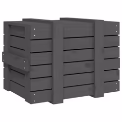 vidaXL Solid Wood Pine Storage Box Blanket Box Multi Colours 58/91x40.5x42 cm - grey, 58 x 40.5 x 42 cm - Additional view 5