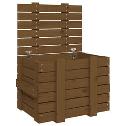 vidaXL Solid Wood Pine Storage Box Blanket Box Multi Colours 58/91x40.5x42 cm - honey brown, 58 x 40.5 x 42 cm