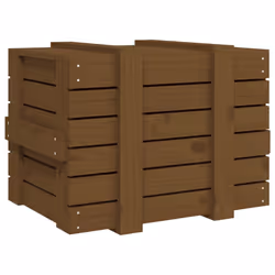 vidaXL Solid Wood Pine Storage Box Blanket Box Multi Colours 58/91x40.5x42 cm - honey brown, 58 x 40.5 x 42 cm - Additional view 5