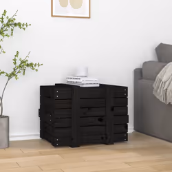 vidaXL Solid Wood Pine Storage Box Blanket Box Multi Colours 58/91x40.5x42 cm - black, 58 x 40.5 x 42 cm