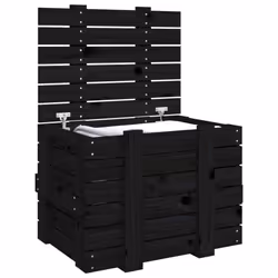 vidaXL Solid Wood Pine Storage Box Blanket Box Multi Colours 58/91x40.5x42 cm - black, 58 x 40.5 x 42 cm - Additional view 4