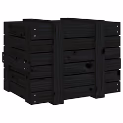 vidaXL Solid Wood Pine Storage Box Blanket Box Multi Colours 58/91x40.5x42 cm - black, 58 x 40.5 x 42 cm - Additional view 5