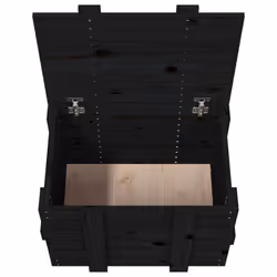 vidaXL Solid Wood Pine Storage Box Blanket Box Multi Colours 58/91x40.5x42 cm - black, 58 x 40.5 x 42 cm - Additional view 8