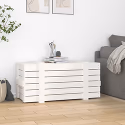 vidaXL Solid Wood Pine Storage Box Blanket Box Multi Colours 58/91x40.5x42 cm - white, 91 x 40.5 x 42 cm