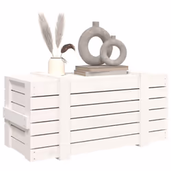 vidaXL Solid Wood Pine Storage Box Blanket Box Multi Colours 58/91x40.5x42 cm - white, 91 x 40.5 x 42 cm - Additional view 4