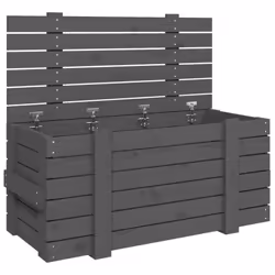 vidaXL Solid Wood Pine Storage Box Blanket Box Multi Colours 58/91x40.5x42 cm - grey, 91 x 40.5 x 42 cm