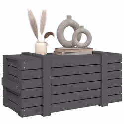 vidaXL Solid Wood Pine Storage Box Blanket Box Multi Colours 58/91x40.5x42 cm - grey, 91 x 40.5 x 42 cm - Additional view 4