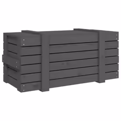 vidaXL Solid Wood Pine Storage Box Blanket Box Multi Colours 58/91x40.5x42 cm - grey, 91 x 40.5 x 42 cm - Additional view 5