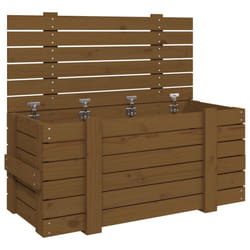 vidaXL Solid Wood Pine Storage Box Blanket Box Multi Colours 58/91x40.5x42 cm - honey brown, 91 x 40.5 x 42 cm
