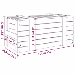 vidaXL Solid Wood Pine Storage Box Blanket Box Multi Colours 58/91x40.5x42 cm - honey brown, 91 x 40.5 x 42 cm - Additional view 10