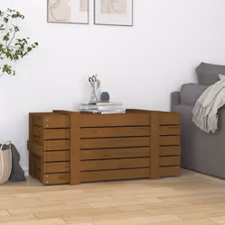vidaXL Solid Wood Pine Storage Box Blanket Box Multi Colours 58/91x40.5x42 cm - honey brown, 91 x 40.5 x 42 cm