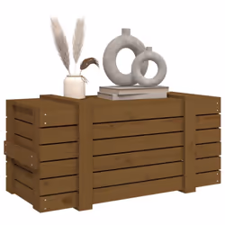 vidaXL Solid Wood Pine Storage Box Blanket Box Multi Colours 58/91x40.5x42 cm - honey brown, 91 x 40.5 x 42 cm - Additional view 4
