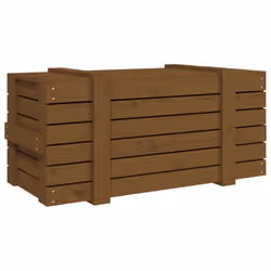vidaXL Solid Wood Pine Storage Box Blanket Box Multi Colours 58/91x40.5x42 cm - honey brown, 91 x 40.5 x 42 cm - Additional view 5