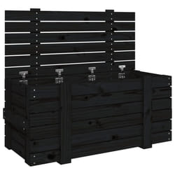vidaXL Solid Wood Pine Storage Box Blanket Box Multi Colours 58/91x40.5x42 cm - black, 91 x 40.5 x 42 cm
