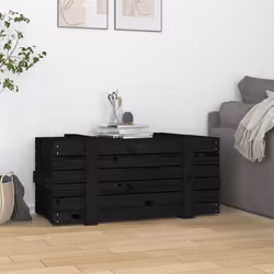 vidaXL Solid Wood Pine Storage Box Blanket Box Multi Colours 58/91x40.5x42 cm - black, 91 x 40.5 x 42 cm