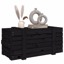 vidaXL Solid Wood Pine Storage Box Blanket Box Multi Colours 58/91x40.5x42 cm - black, 91 x 40.5 x 42 cm - Additional view 4