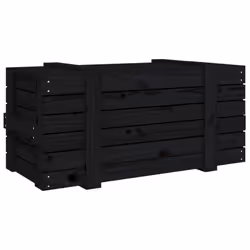 vidaXL Solid Wood Pine Storage Box Blanket Box Multi Colours 58/91x40.5x42 cm - black, 91 x 40.5 x 42 cm - Additional view 5