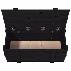 vidaXL Solid Wood Pine Storage Box Blanket Box Multi Colours 58/91x40.5x42 cm - black, 91 x 40.5 x 42 cm - Additional view 8