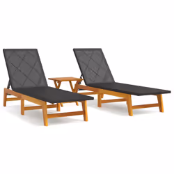 VidaXL 3154402, Terrace, Acacia wood, Black, Brown, 400 mm, 400 mm, 400 mm