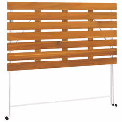 vidaXL Folding Bistro Table Solid Wood Acacia and Steel Table Black/White - white - Additional view 5