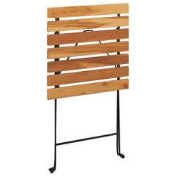 vidaXL Solid Wood Teak Folding Bistro Table Steel Outdoor Wooden Picnic Table - Additional view 5